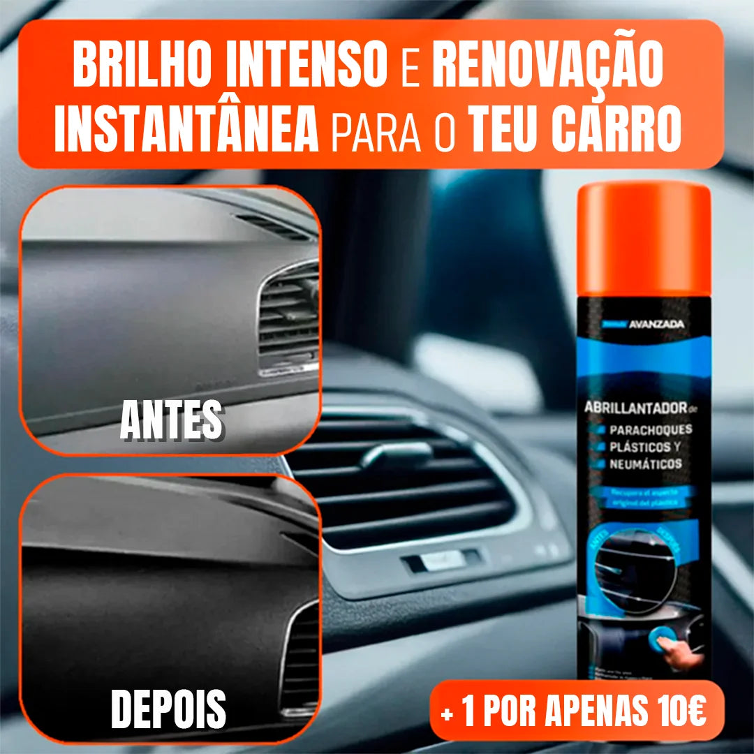 Renovador de Plásticos e Pneus 450ml - LustraPro | Brilho Instantâneo, Proteção UV e Aplicação Rápida