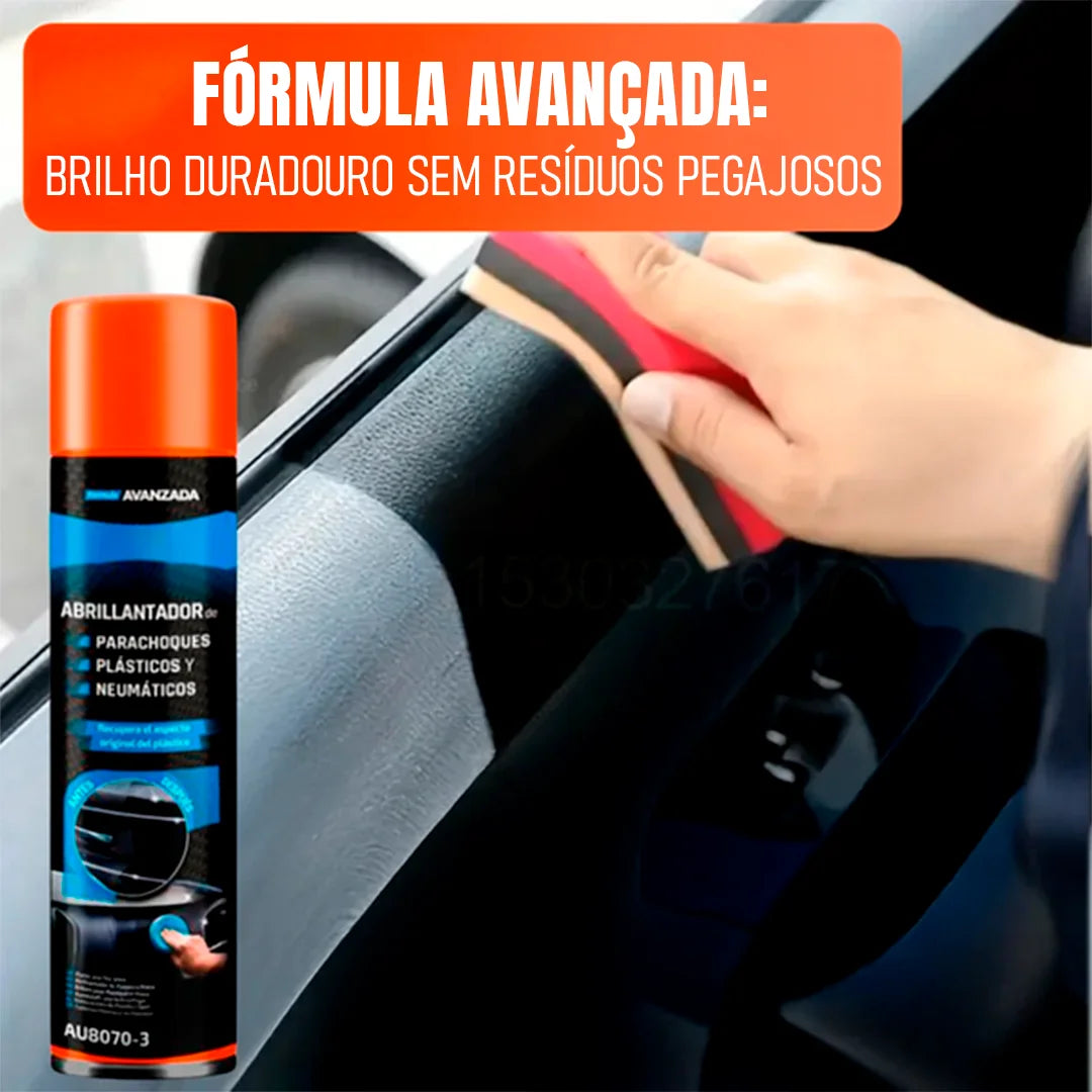Renovador de Plásticos e Pneus 450ml - LustraPro | Brilho Instantâneo, Proteção UV e Aplicação Rápida