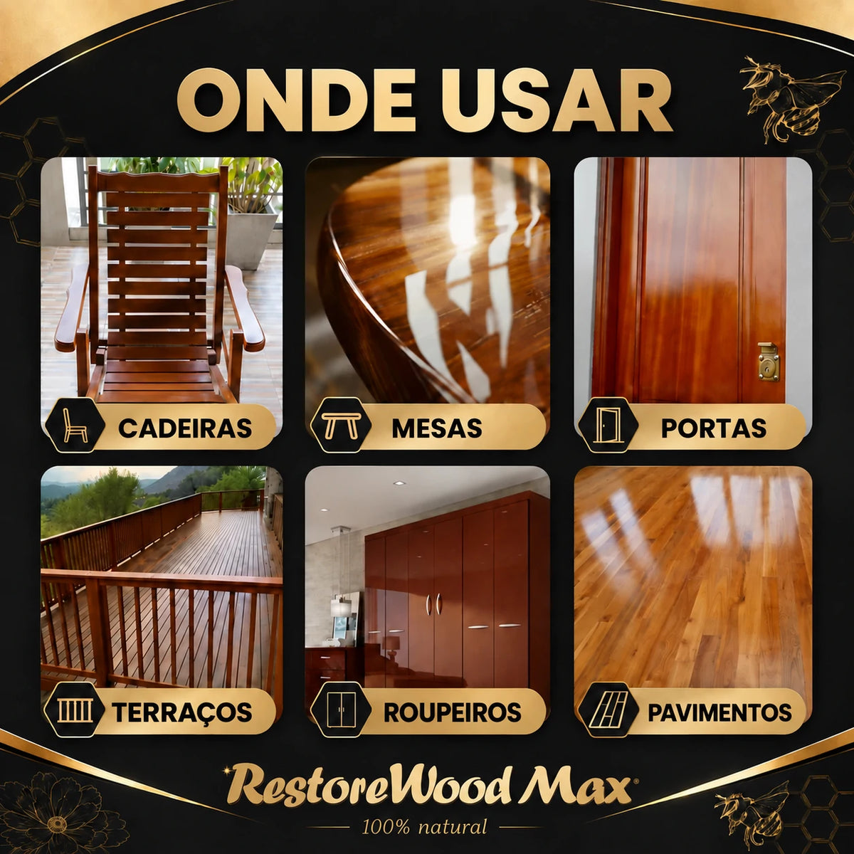 RestoreWood Max - Renova e Protege a Madeira - Compre 1 e Leve 2