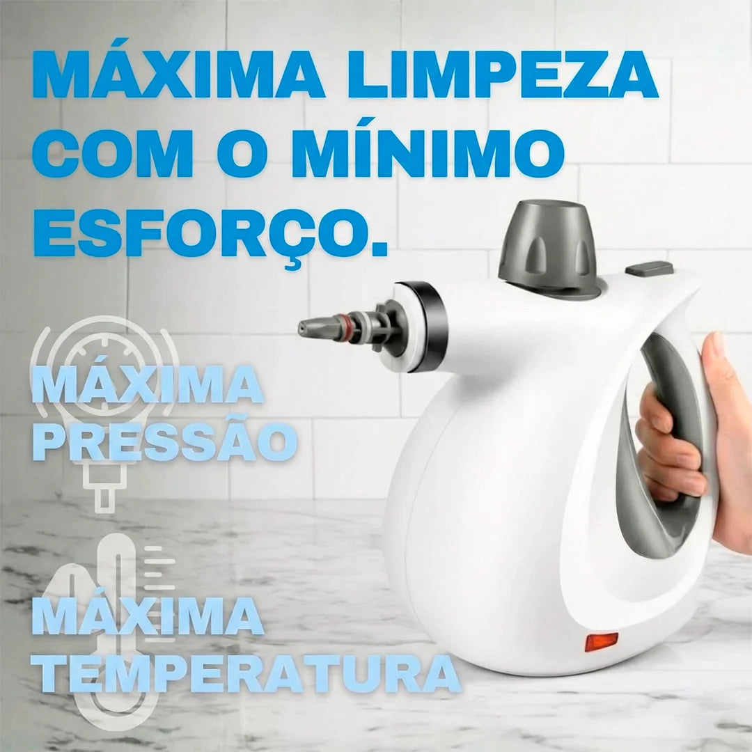 CleanEase – Dispositivo de Vapor Compacto | Limpeza Rápida e Profunda em Sofás, Roupa, Vidros e Muito Mais