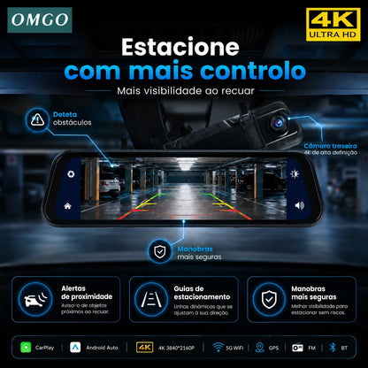 Espelho Retrovisor com Câmara Frontal + Câmara Traseira | DriveVision 360
