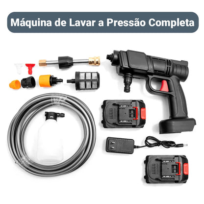 Lavadora de Alta Pressão Portátil Completa + Mala - HidroJet (2 Baterias)