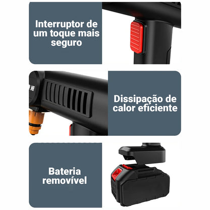 Lavadora de Alta Pressão Portátil Completa + Mala - HidroJet (2 Baterias)