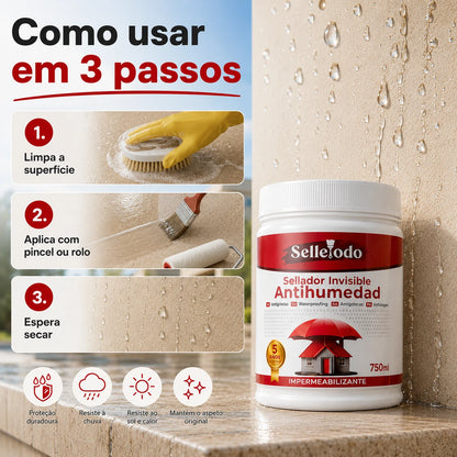 SelleTodo 750g, Proteção Impermeável Duradoura Contra Humidade, Goteiras e Infiltrações