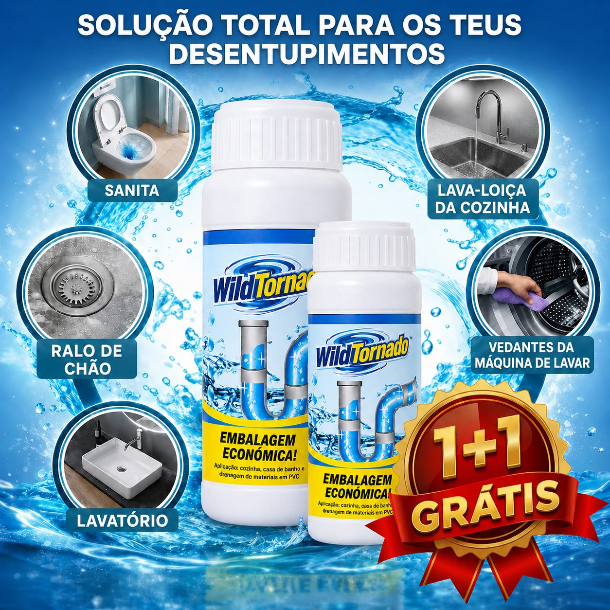WildTornado - Limpeza Potente para Canalizações 🧽 | Leve 2 e Pague 1 Hoje