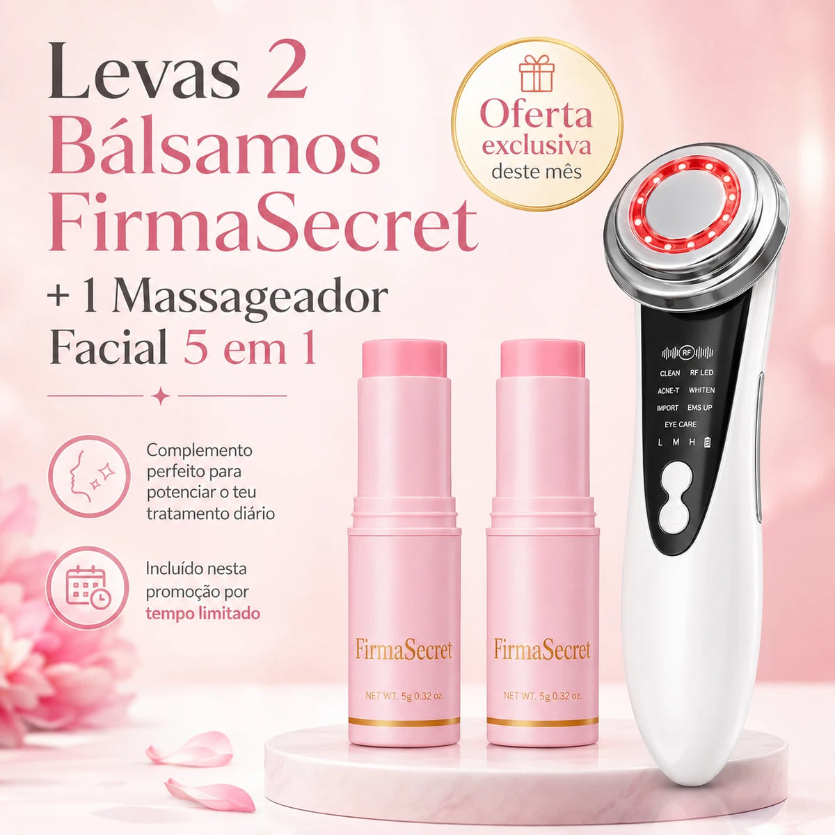 FirmaSecret 5 em 1: Restaura o Brilho e a Firmeza da Tua Pele a Cada Dia